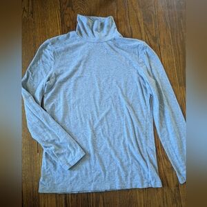 White + Warren Cotton Modal Grey Turtleneck Large